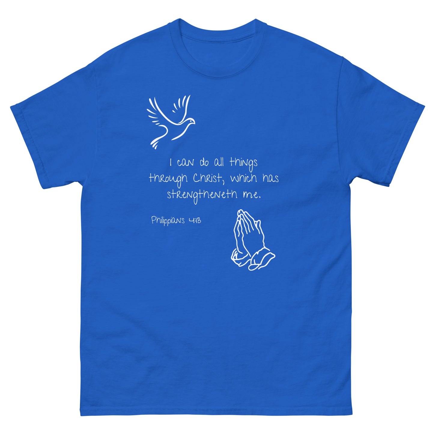 Philippians 4:13 classic tee available in 5 colors